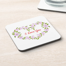 Ik hou van jullie Cute bloemen Bier Onderzetter