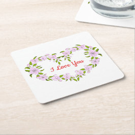 Ik hou van jullie Cute bloemen Kartonnen Onderzetters
