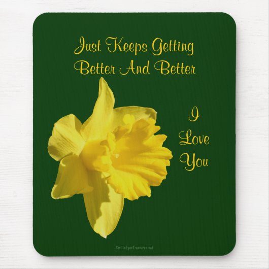 Ik hou van jullie Daffodil Flower Photo Mousepad Muismat (Voorkant)