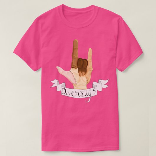 Ik hou van jullie Diversity American Sign Language T-shirt (Design voorkant)