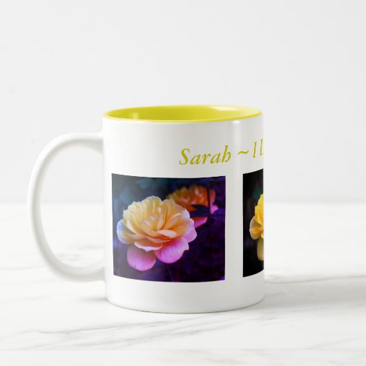 Ik hou van jullie Gele Rose Persoonlijk Tweekleurige Koffiemok (Links)