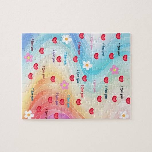 Ik hou van jullie harten legpuzzel (Horizontaal)