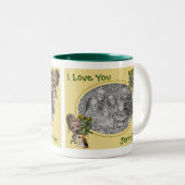 Ik hou van jullie kleine Puppies Persoonlijke foto Tweekleurige Koffiemok (Voorkant rechts)