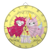 Ik hou van jullie Llama die hem haar Gepersonalise Dartbord (Voorkant)