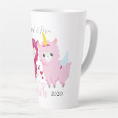Ik hou van jullie Llama die hem haar Gepersonalise Latte Mok (Rechterhoek)