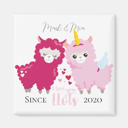 Ik hou van jullie Llama die hem haar Gepersonalise Magneet (Voorkant)