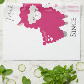 Ik hou van jullie Llama die hem haar Gepersonalise Theedoek (Gevouwen)