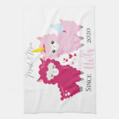 Ik hou van jullie Llama die hem haar Gepersonalise Theedoek (Verticaal)