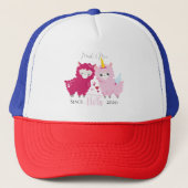 Ik hou van jullie Llama die hem haar Gepersonalise Trucker Pet (Voorkant)