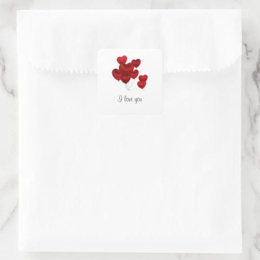 Ik hou van jullie pleisters vierkante sticker (Tas)