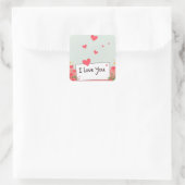 Ik hou van jullie tickers vierkante sticker (Tas)