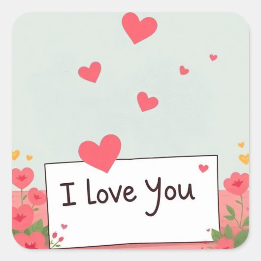 Ik hou van jullie tickers vierkante sticker (Voorkant)