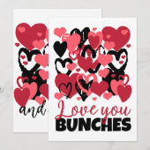 Ik hou van jullie trossen harten feestdagenkaart (Voorkant / Achterkant)