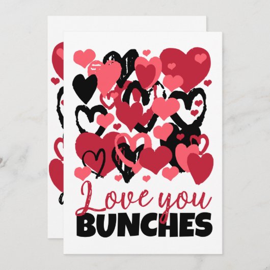 Ik hou van jullie trossen harten feestdagenkaart (Voorkant / Achterkant)