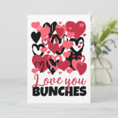 Ik hou van jullie trossen harten feestdagenkaart (Staand voorkant)