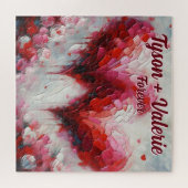 Ik hou van jullie twee Abstracte harten gepersonal Legpuzzel (Horizontaal)