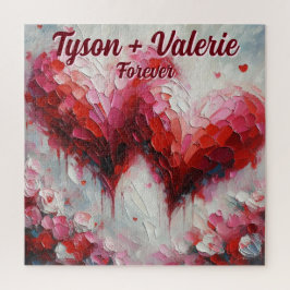 Ik hou van jullie twee Abstracte harten gepersonal Legpuzzel