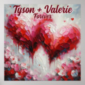 Ik hou van jullie twee Abstracte harten gepersonal Poster (Voorkant)