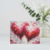 Ik hou van jullie twee Abstracte harten schilderen Briefkaart (Staand voorkant)