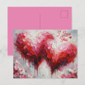 Ik hou van jullie twee Abstracte harten schilderen Briefkaart (Voorkant / Achterkant)