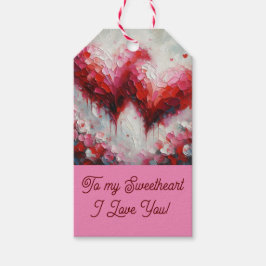 Ik hou van jullie twee Abstracte harten schilderen Cadeaulabel