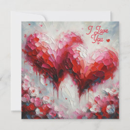 Ik hou van jullie twee abstracte harten schilderen feestdagenkaart