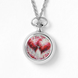 Ik hou van jullie twee Abstracte harten schilderen Horloge