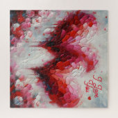 Ik hou van jullie twee Abstracte harten schilderen Legpuzzel (Horizontaal)