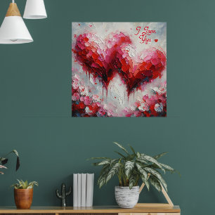 Ik hou van jullie twee Abstracte harten schilderen Poster