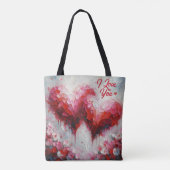 Ik hou van jullie twee Abstracte harten schilderen Tote Bag (Achterkant)
