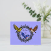 Ik hou van jullie vogels op het bloeiende Briefkaa Briefkaart (Staand voorkant)