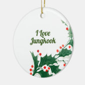 Ik hou van Jungkook Korea met kerstversiering Keramisch Ornament (Links)