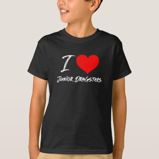 Ik hou van Junior Dragsters Racing Heart T-shirt (Voorkant)