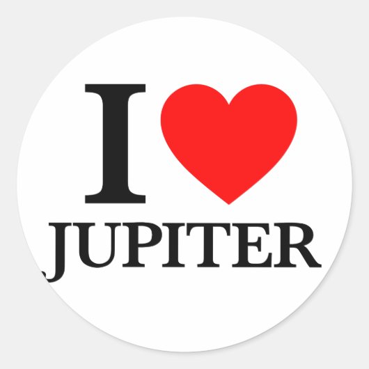 Ik hou van Jupiter Ronde Sticker (Voorkant)