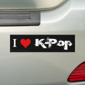Ik hou van K-Pop Bumpersticker (Op auto)
