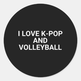 Ik hou van K-Pop en volleybal Ronde Sticker
