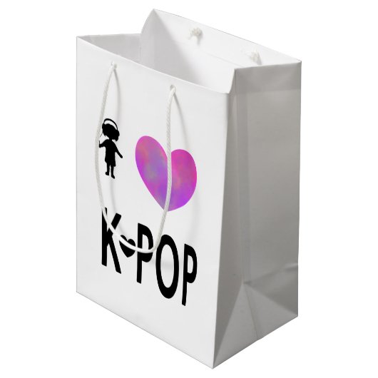 Ik hou van K-pop Medium Cadeauzakje (Voorkant Gekanteld)