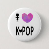Ik hou van K-pop Ronde Button 5,7 Cm (Voorkant)