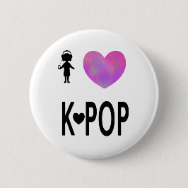 Ik hou van K-pop Ronde Button 5,7 Cm