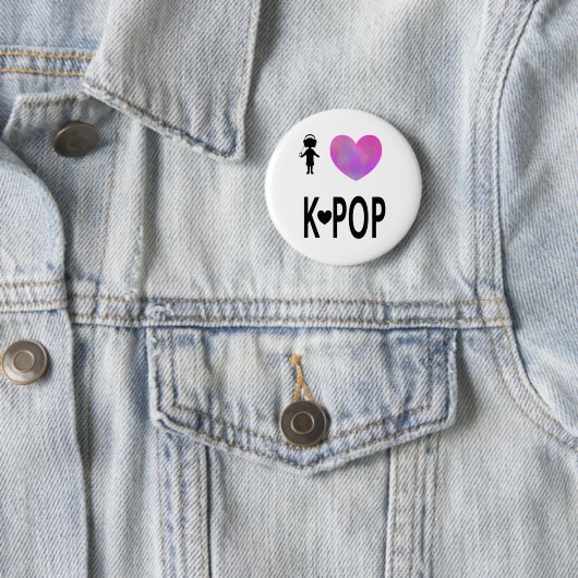 Ik hou van K-pop Ronde Button 5,7 Cm (In situ)