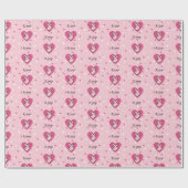 Ik hou van K-pop roze vingerkar Cadeaupapier (Vlak)