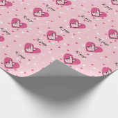 Ik hou van K-pop roze vingerkar Cadeaupapier (Hoek)