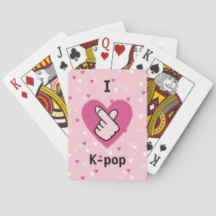 Ik hou van K-pop roze vingerkar Pokerkaarten