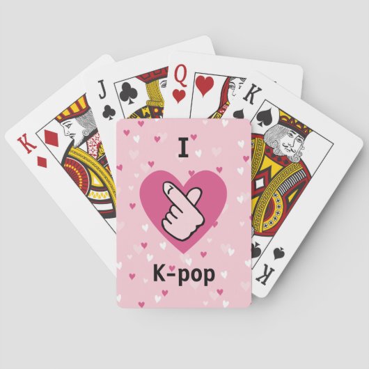 Ik hou van K-pop roze vingerkar Pokerkaarten (Achterkant)