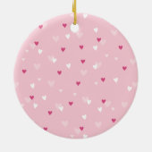 Ik hou van K-pop roze vingerkop zwartRoze Keramisch Ornament (Achterkant)