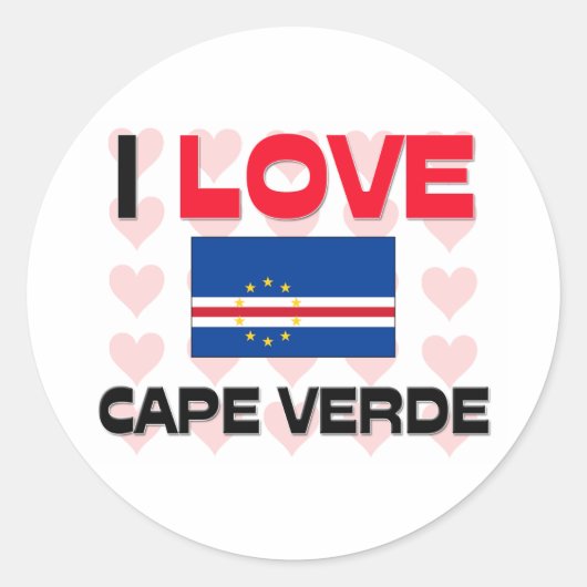 Ik hou van Kaapverdië Ronde Sticker (Voorkant)