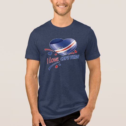 Ik hou van Kaapverdië Tri-Blend Shirt (Voorkant)