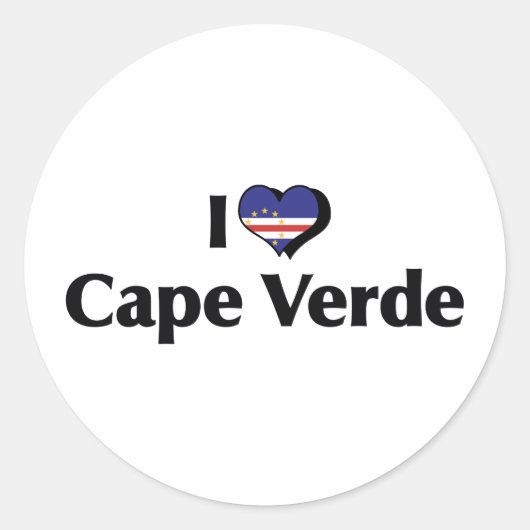 Ik hou van Kaapverdische vlag Ronde Sticker (Voorkant)