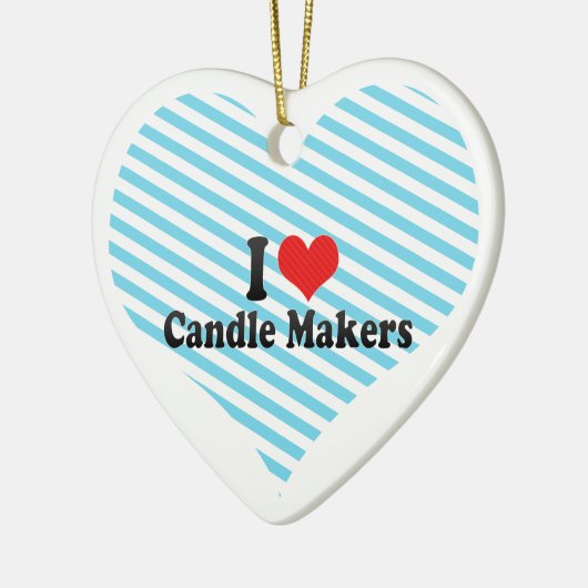 Ik hou van kaarsenmakers keramisch ornament (Links)