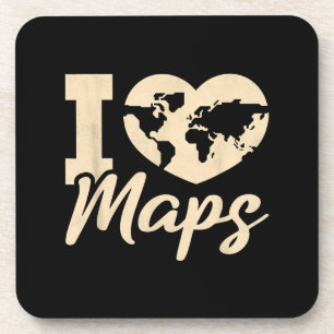 Ik hou van kaarten, geografie bier onderzetter